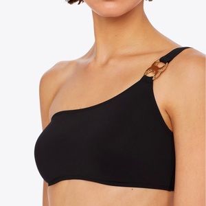 Tory Burch Gold Link One Shoulder Bikini top NWT